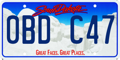 SD license plate 0BDC47