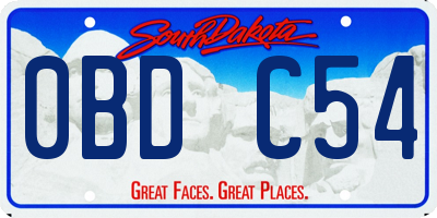 SD license plate 0BDC54