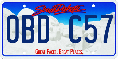 SD license plate 0BDC57