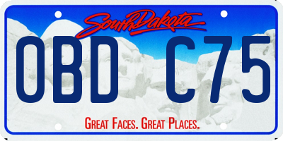 SD license plate 0BDC75