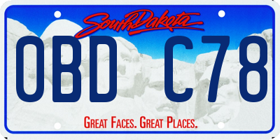 SD license plate 0BDC78