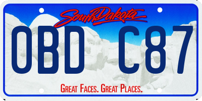 SD license plate 0BDC87