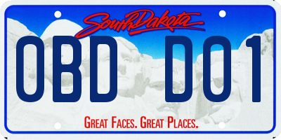 SD license plate 0BDD01