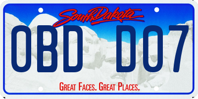 SD license plate 0BDD07