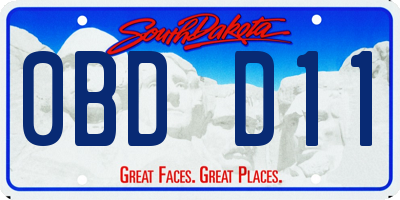 SD license plate 0BDD11