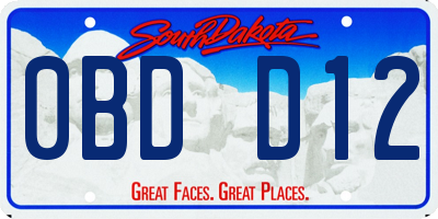 SD license plate 0BDD12