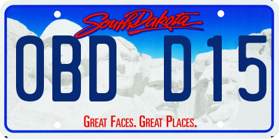 SD license plate 0BDD15