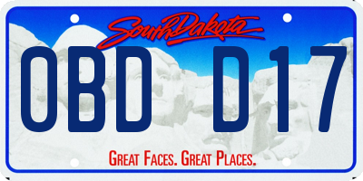 SD license plate 0BDD17