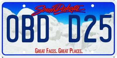 SD license plate 0BDD25