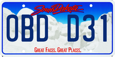 SD license plate 0BDD31