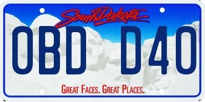 SD license plate 0BDD40