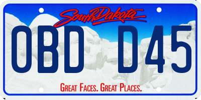 SD license plate 0BDD45