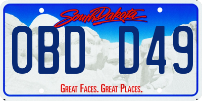SD license plate 0BDD49