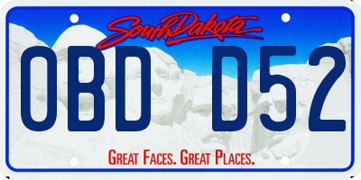 SD license plate 0BDD52