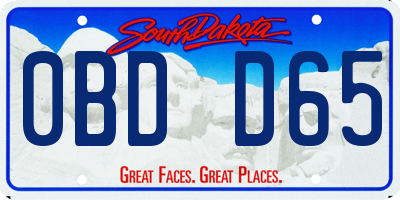 SD license plate 0BDD65