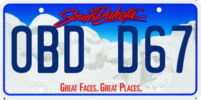 SD license plate 0BDD67