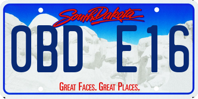 SD license plate 0BDE16