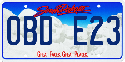 SD license plate 0BDE23