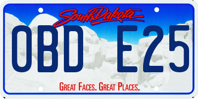 SD license plate 0BDE25