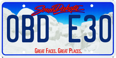 SD license plate 0BDE30