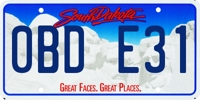 SD license plate 0BDE31