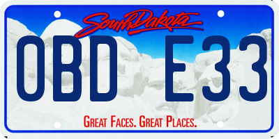 SD license plate 0BDE33