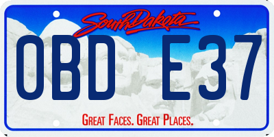 SD license plate 0BDE37