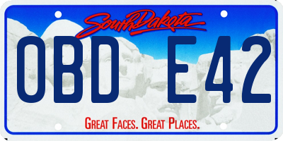 SD license plate 0BDE42