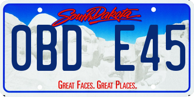 SD license plate 0BDE45