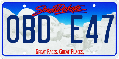 SD license plate 0BDE47