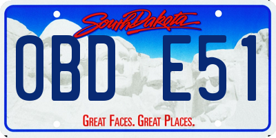 SD license plate 0BDE51
