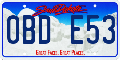 SD license plate 0BDE53