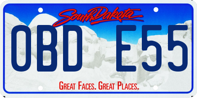 SD license plate 0BDE55