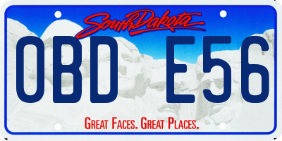 SD license plate 0BDE56