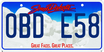 SD license plate 0BDE58