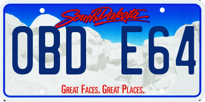SD license plate 0BDE64