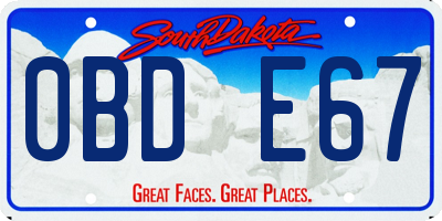 SD license plate 0BDE67