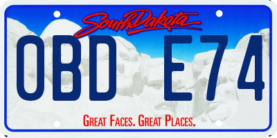 SD license plate 0BDE74