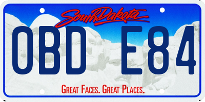 SD license plate 0BDE84