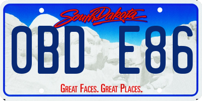 SD license plate 0BDE86