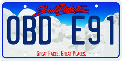 SD license plate 0BDE91