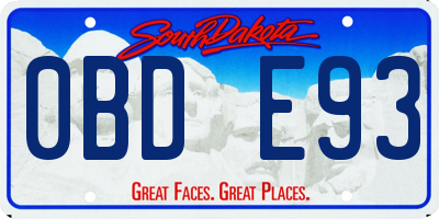 SD license plate 0BDE93