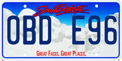 SD license plate 0BDE96
