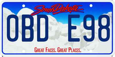 SD license plate 0BDE98