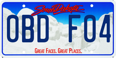 SD license plate 0BDF04