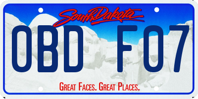 SD license plate 0BDF07