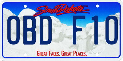 SD license plate 0BDF10