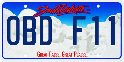 SD license plate 0BDF11