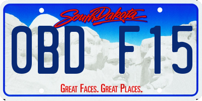 SD license plate 0BDF15