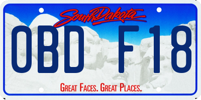 SD license plate 0BDF18